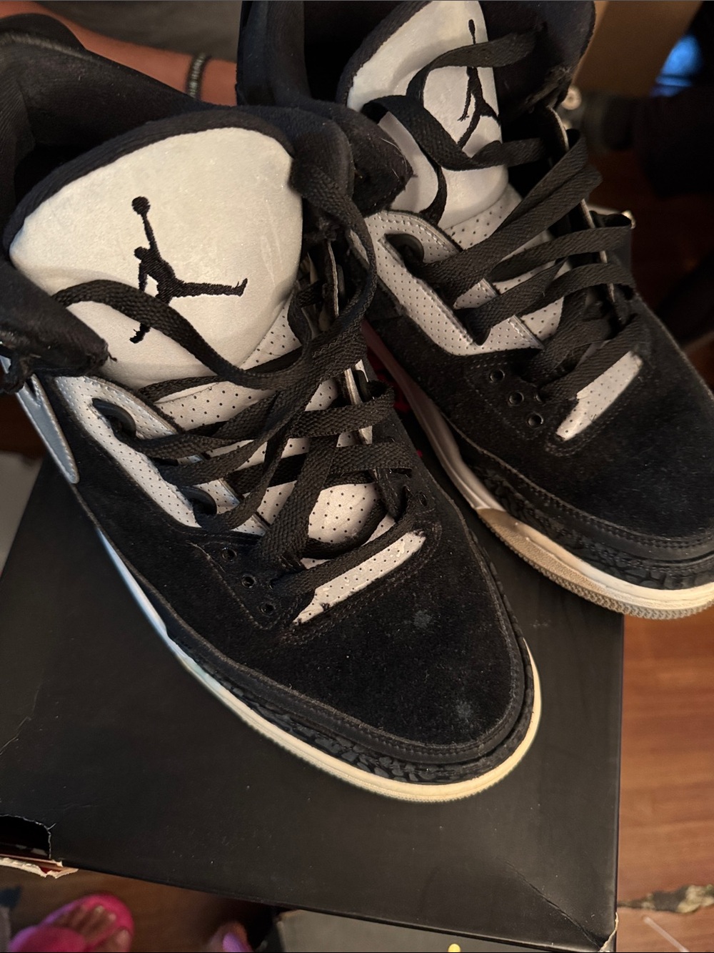 Jordan Black and White High-Top Basketball Sneakers